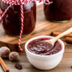 Slow Cooker Christmas Jam Recipe made with cranberries, strawberries, and festive spices