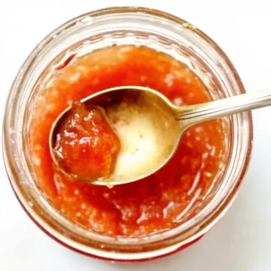 Homemade quince jam recipe showing golden quinces being grated and transformed into ruby red jam in glass jars